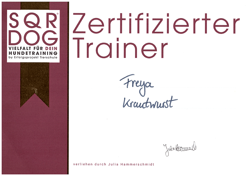 SQR Dog - Zertifizierter Trainer Freya Krautwurst